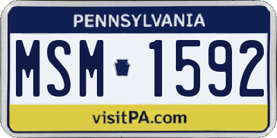 PA license plate MSM1592