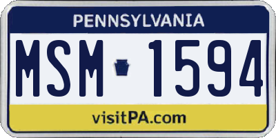 PA license plate MSM1594