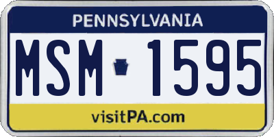 PA license plate MSM1595