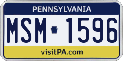 PA license plate MSM1596