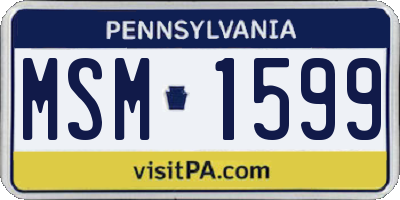 PA license plate MSM1599