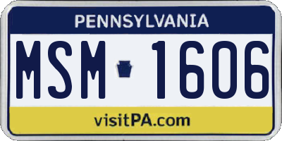 PA license plate MSM1606