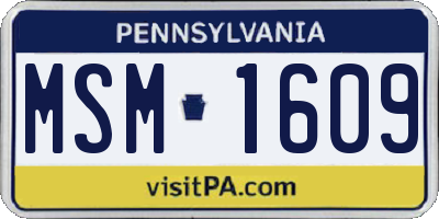 PA license plate MSM1609