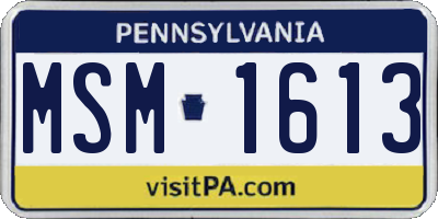 PA license plate MSM1613