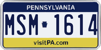 PA license plate MSM1614