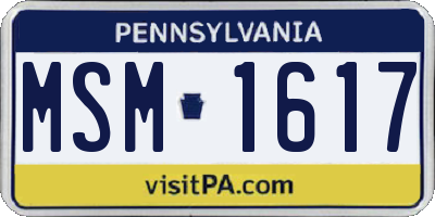 PA license plate MSM1617