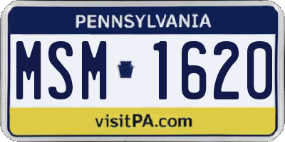 PA license plate MSM1620