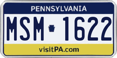 PA license plate MSM1622