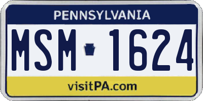 PA license plate MSM1624