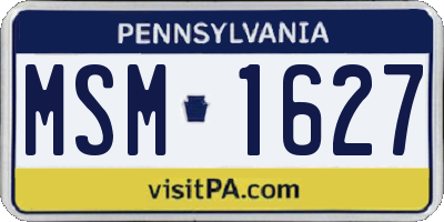 PA license plate MSM1627
