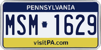 PA license plate MSM1629