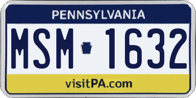 PA license plate MSM1632