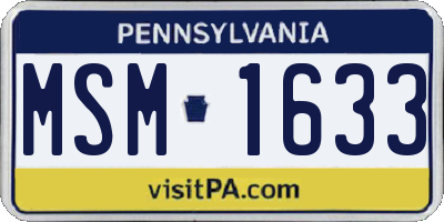 PA license plate MSM1633