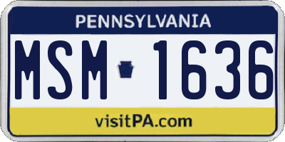 PA license plate MSM1636