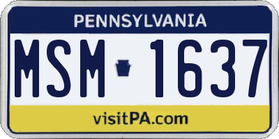 PA license plate MSM1637