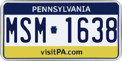 PA license plate MSM1638