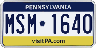 PA license plate MSM1640