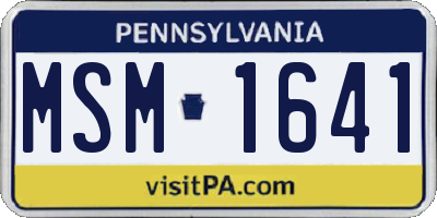 PA license plate MSM1641