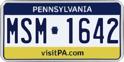 PA license plate MSM1642