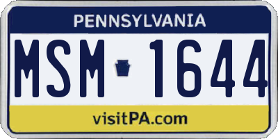 PA license plate MSM1644