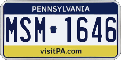 PA license plate MSM1646