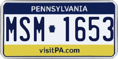 PA license plate MSM1653