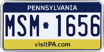 PA license plate MSM1656