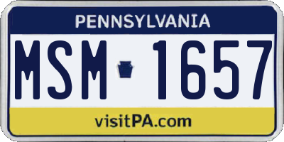 PA license plate MSM1657