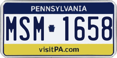 PA license plate MSM1658