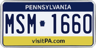 PA license plate MSM1660