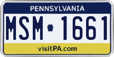 PA license plate MSM1661