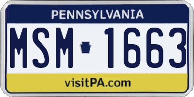 PA license plate MSM1663