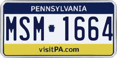 PA license plate MSM1664