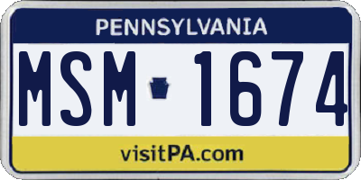 PA license plate MSM1674