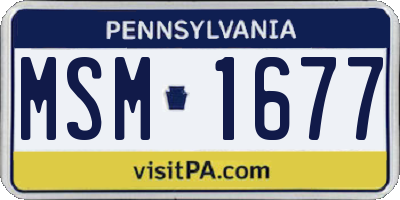 PA license plate MSM1677