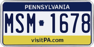 PA license plate MSM1678
