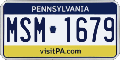 PA license plate MSM1679