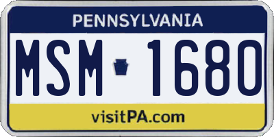 PA license plate MSM1680