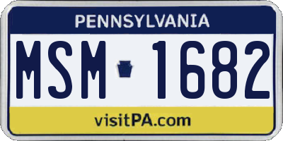 PA license plate MSM1682