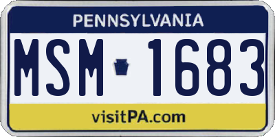 PA license plate MSM1683