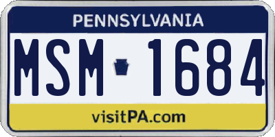 PA license plate MSM1684