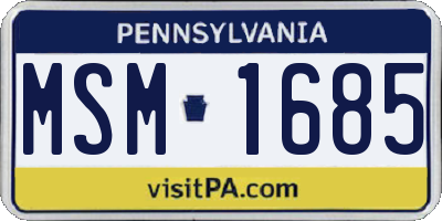 PA license plate MSM1685