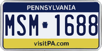 PA license plate MSM1688