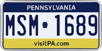 PA license plate MSM1689