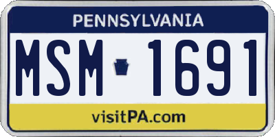 PA license plate MSM1691