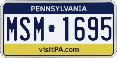 PA license plate MSM1695