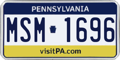 PA license plate MSM1696