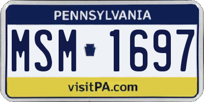 PA license plate MSM1697