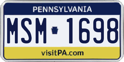 PA license plate MSM1698