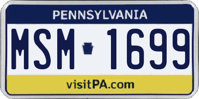PA license plate MSM1699